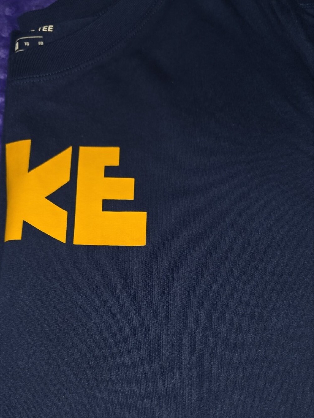 Nike Navy T-Shirt with Bold Yellow Logo - Picture 5 of 5